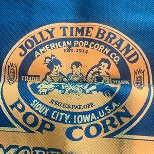 Vintage Style Jolly Time Popcorn Blue Tote Bags